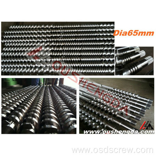 parallel twin screw barrel for PVC granules pelletizing masterbatch pipe mikrosan Rollepaal Kabra KET Windsor Weber